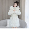 Winter Down Cotton Jacket Women Korean Cotton-Padded Thicken Warm Mid Long Hooded Parkas Slim Coat Female Casual Ladies Tops