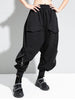High Elastic Waist Black Brief Long Harem Trousers Loose Fit Pants Women Tide Spring Autumn 1DC778