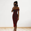 Women Christmas Party Dress Sequined Irregular Hem Evening Dress Low-cut Prom Wedding Party Formal Slit Hem Ladies Midi Dress