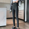 Gray Ribbed Leggings for Woman High Waist Stretch Tight Winter Leggings Solid Color Comfortable Warm Slim Fit Leggings Lady
