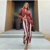 Women Jeans Straight Stripe Button Detail Jeans Female High Waist Loose Curved Wide Leg Denim Pants Vintage Casual Outfit Ladies