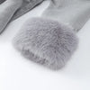 Elegant Lace Up Woolen Coat Women Furry Lapel Fur Patchwork Belt Loose Short Jacket Female Lady Autumn Winter Cardigans