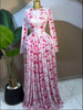Women Long Sleeve Tie Dye Print O-neck Big Swing Midi A-line Long Maxi Dress Elegant Evening Birthday Party Dresses