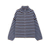 Spring Striped Loose Knit Cardigans Women Casual Turtleneck Zip-up Pink Sweater Coat Women Knitwear Streetwear