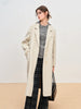 Winter Women's Tailored Shoulder Blazer Coat - Double Faced Wool Trench Outerwear with Notch Lapel Office Elegant