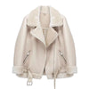 Winter Coats Women Thick Faux Leather Fur Sheepskin Coat Female Fur Spliced Jacket Aviator Outwear Casaco Feminino