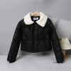 Women's Down Cotton Jacket Korean Thick Lapel Ladies Winter Parka Coat Loose Lambswool Sense of Design Female Outerwear