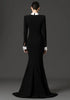 High Street Designer Formal Dresses Women's Shirt Collar Diamonds Beaded Maxi Long Dress