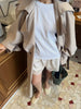 Khaki Lace Up Cape Trench Coat Loose Solid Full Sleeve Lapel Windbreaker Autumn Commute Casual Daily Coats