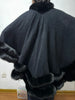 Women 2 Circle Wraps Long Faux Rabbit Fur Cape Poncho Winter Loose Thick Warm Shawl Outerwear Knitted Cloak Overcoat