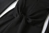 Sexy Maxi Dress Women Shoulder Padded Zip Wrapped Bandage Long Sleeve Slit Elegant Solid Office Simple Skinny Bodycon