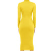 Winter Black Turtleneck Sexy Women Dress Autumn Long Sleeve Skinny Midi Boydcon Casual Blue Plush Knee-Length Party