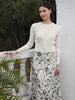 SS25 Women Floral Printing Satin Slip Dress Knitting Cardigan Elegant Skirt