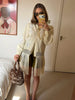 Women's Tassel Hem Vintage Tops Long Sleeved Single Breasted Button Out Stand Up Collar Coat Autumn Bohemian Street Daily Outfit