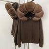 Knitwear Cardigan Women Spring Knitted Jacket Female Autumn Hooded Real Fox Fur Coat Natural Short Fur Coat Casual