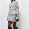 Sexy Slim Mini Dress For Women Two Pocket Spring Autumn Long Sleeve A-line Solid Club Party Dress Elegant Female