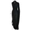 Elegant Split Turtleneck Sexy Maxi Dress Women Gown One-shoulder High Waist Bodycon Solid Club Party Long Dress 2626