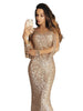 Women's European and American Long Dress Evening Dress Long Sleeve Tassel Dinner Dress
