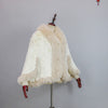 Extra Long Real Genuine Natural Knitted Rabbit Fur Shawl Coat with Fox Fur Collar Women's Knit Jacket Cape