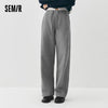 Women Pants Fleece Lined Panelled Design Loose Fit Barrel Leg Elastic Waist Minimal Style Everyday Style Winter