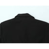 Women Lace Patchwork Black Crop Blazer Front Double-breasted Long Sleeve Suit Jacket