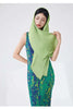Pleated Shawl Coat For Women Slash Neck Solid Color Headcloth Scarf Versatile Coats Spring 2Z2603
