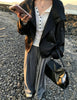 Women's Autumn Winter Jacket Double Breasted Stand Collar Solid Trench Coat Chic Korean Retro Clothes Lady Casual Coats