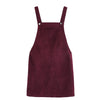 Women's Suspender Skirt Corduroy Spring and Autumn Pocket Strap Adjustable Casual Strap Short Dress