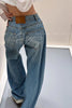 Spring Blue Jeans Women Y2K Vintage High Waisted Jeans Straight Streetwear Loose Large Wide Leg Denim Pants