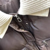 Women Coffee Black Short Parkas Thicken Warm Long Sleeve Lapel Cotton Padded Coat Vintage Winter Student Jacket Streetwear