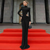 Turtleneck Long Sleeve Sexy Maxi Dress Women Elegant Autumn Winter Hollow Out Ruched Club Party Long Dresses Female