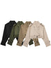 Women Belt Cropped Trench Spring Jacket Vintage Streetwear Double Breasted Long Sleeve Top Female Coat Outfits
