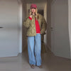 Solid Women's Cotton Coats O-Neck Full Sleeve Loose Zippers Lady Thicken Padded Coat Winter Casual Female Jackets