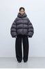 Stylish Silhouette 90% White Goose down Hooded down Jacket for Women, Curved Sleeve Puffer Coat, Thickened Outerwear, Winter Model
