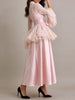 White Two Piece Set for Women Lapel Flare Sleeve Spliced Ruffles Lace Blouse High Waist Simpel Vest Dress Fairy Suit Female