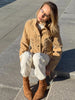 Solid Suede Women's Jacket Long-Sleeved Single-Breasted Short Coat Casual Spring Autumn High Street Lady Wear