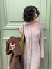 Vintage Knitted Midi Dress Y2K Autumn Slim with Scarf Long Sleeve Dress Female Korean Streetwear Chic All Match Female Vestidos