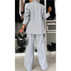 Female Office Blazer 2 Piece Sets Autumn And Winter Long Sleeves Suit Women's Suit Pimp Stitching Pants Pocket Suit