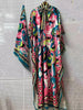 Loose plus size women's clothing retro geometric positioning print tie pullover dress slit skirt + scarf two-piece set