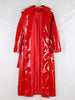 Spring Autumn Long Waterproof Shiny Reflective Black Patent Leather Cocoon Coat Women Sashes Designer Clothes