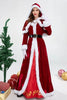 Deluxe Classic Mrs. Claus Christmas Costume Xmas Party Santa Claus Cosplay Women Red Dress Christmas Queen Carnival Party Dress