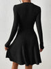for autumn/Winter Women Knit Slim Sexy Bodycon Dress V-Neck Long Sleeve Dress Solid Casual Midi Sweater Dress