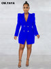 Elegant Women Blazer Women Autumn Winter Streetwear Robe Femme Blazer Style Bodycon Midi Dress Female Clothing