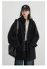 Women's Woolen Coat Loose Solid British Hooded Jackets Drawstring Mid-length Ladies Windbreaker Autumn Winter