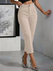 Women's High Waist Straight Leg Pants – Slim Fit Casual Trousers, Solid Color Versatile Office Bottoms