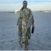 Retro Floral Print Women's Long Dress With Tassel Belt Stand Collar Long Sleeve Muslim Kaftan Dresses Spring Lady Robes