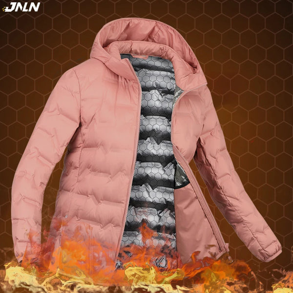 Winter Warm Down Jacket Women Hiking Camping Climbing Trekking Graphene Lining Coat Duck Down Lightweight Padding Jackets