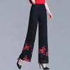 Double Layer Printed Chiffon Wide Leg Pants For Women SummerNew High Waisted Loose Dance Swing Pants Drooping Skirt Female Pants