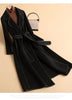 Female Autumn Winter Solid Color Korean Slim Thin Woolen Coat Women Mid-length Woolen Quilted Velvet Thickened Coat