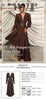 Dresses For Women Plunging V Neck High Waist Belt Long Sleeves Wedding Party Dress Brown Gowns